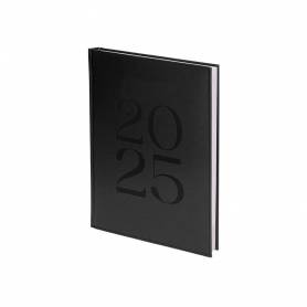 Agenda encuadernada liderpapel creta a5 2025 semana vista negro papel 70 gr - 