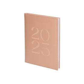 Agenda encuadernada liderpapel creta 170 x 240 2025 día página color rosa nude papel 70 gr - 