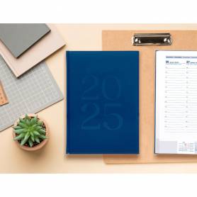 Agenda encuadernada liderpapel creta 170 x 240 2025 semana vista color azul papel 70 gr - 