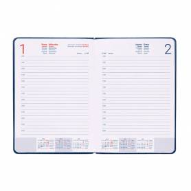 Agenda encuadernada liderpapel icaria a5 2025 día página color azul papel 70 gr - 