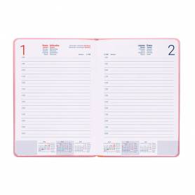 Agenda encuadernada liderpapel icaria a5 2025 día página color rosa papel 70 gr - 