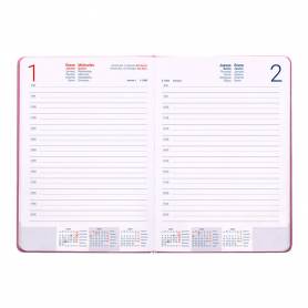 Agenda encuadernada liderpapel mykonos a5 2025 día página color rosa papel 70 gr - 