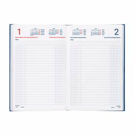 Agenda encuadernada liderpapel dietario 150 x 215 2025 día página color azul papel 70 gr - 