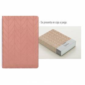 Agenda encuadernada liderpapel lipsi a5 2025 día página color rosa melocotón papel 70 gr -