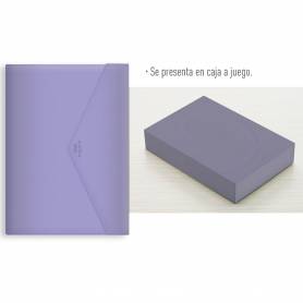 Agenda encuadernada liderpapel psara a5 2025 día página color violeta papel 70 gr -