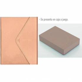 Agenda encuadernada liderpapel psara a5 2025 día página color rosa nude papel 70 gr -