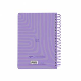 Agenda espiral liderpapel syro s a5 2025 día página color morado papel 60 gr