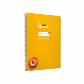 Cuaderno espiral liderpapel di n a4 pautaguia tapa dura 80h 90 gr cuadro pautado 2,5mm color amarillo - BF124