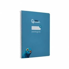 Cuaderno espiral liderpapel di n a4 pautaguia tapa dura 80h 90 gr cuadro pautado 2,5mm color azul - BF125