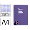 Cuaderno espiral liderpapel a4 pautaguia tapa dura 80h 90 gr cuadro pautado 2,5mm color lila - BF126