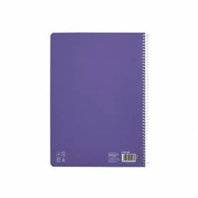 Cuaderno espiral liderpapel di n a4 pautaguia tapa dura 80h 90 gr cuadro pautado 2,5mm color lila - BF126