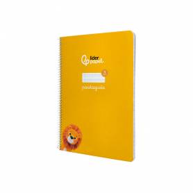 Cuaderno espiral liderpapel di n a4 pautaguia tapa dura 80h 90 gr cuadro pautado 3mm color amarillo - BF130