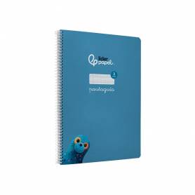 Cuaderno espiral liderpapel di n a4 pautaguia tapa dura 80h 90 gr cuadro pautado 3mm color azul - BF131