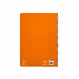 Cuaderno espiral liderpapel di n a4 pautaguia tapa dura 80h 90 gr cuadro pautado 3mm color naranja - BF133