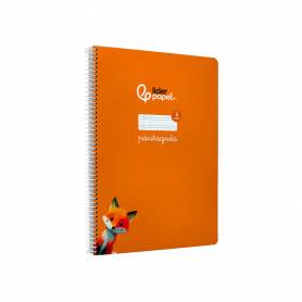 Cuaderno espiral liderpapel di n a4 pautaguia tapa dura 80h 90 gr cuadro pautado 3mm color naranja - BF133