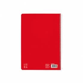 Cuaderno espiral liderpapel di n a4 pautaguia tapa dura 80h 90 gr cuadro pautado 3mm color rojo - BF134