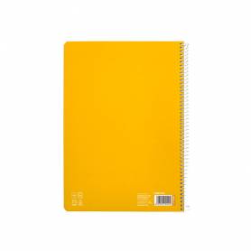 Cuaderno espiral liderpapel di n a4 pautaguia tapa dura 80h 90 gr cuadro pautado 5mm color amarillo - BF142