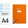 Cuaderno espiral liderpapel a4 pautaguia tapa dura 80h 90 gr cuadro pautado 5mm color naranja - BF145