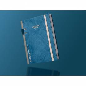 Agenda encuadernada liderpapel paxos a5 2025 día página color azul papel 70 gr - 