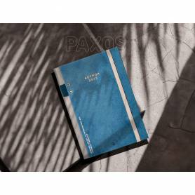 Agenda encuadernada liderpapel paxos a5 2025 día página color azul papel 70 gr - 