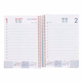 Agenda espiral liderpapel gazi a4 2025 día página color rosa papel 70 gr