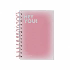 Agenda espiral liderpapel gazi a4 2025 día página color rosa papel 70 gr