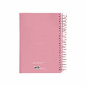 Agenda espiral liderpapel gazi a4 2025 día página color rosa papel 70 gr