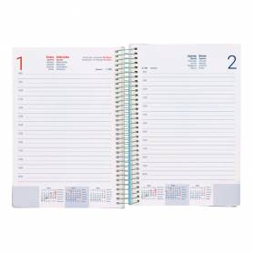 Agenda espiral liderpapel gazi a4 2025 día página color verde papel 70 gr