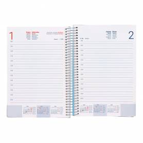 Agenda espiral liderpapel gazi a4 2025 día página color azul papel 70 gr