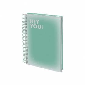 Agenda espiral liderpapel gazi a5 2025 día página color verde papel 70 gr