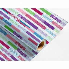 Papel de regalo liderpapel todo año rollo ancho 70 cm longitud 2 mt gramaje 60 gr diseños surtidos c-2024 - PR14