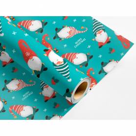 Papel de regalo liderpapel navidad rollo ancho 70 cm longitud 2 mt gramaje 60 gr diseños surtidos c-2024 - PR17