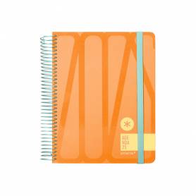 Agenda espiral antartik bold a5+ 2025 día página color rosa melocotón papel 80 gr - 