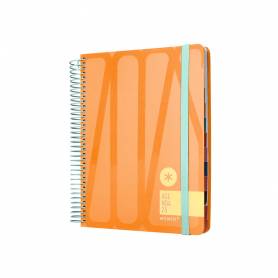 Agenda espiral antartik bold a5+ 2025 día página color rosa melocotón papel 80 gr - 