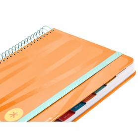 Agenda espiral antartik bold a5+ 2025 día página color rosa melocotón papel 80 gr - 