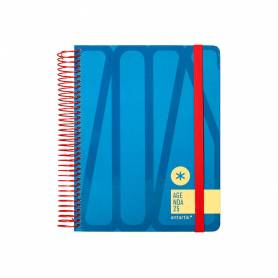 Agenda espiral antartik bold a5+ 2025 dia pagina color azul papel 80 gr - 