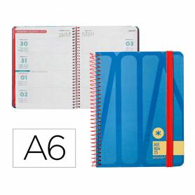 Agenda espiral antartik bold a6 2025 semana vista color azul papel 80 gr - 