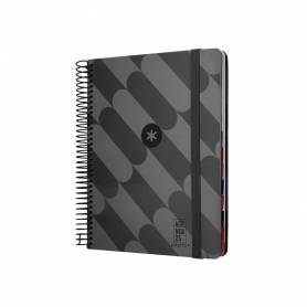 Agenda espiral antartik pattern a5+ 2025 día página color negro papel 80 gr - 