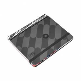 Agenda espiral antartik pattern a5+ 2025 día página color negro papel 80 gr - 