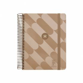 Agenda espiral antartik pattern a5+ 2025 día página color rosa nude papel 80 gr - 