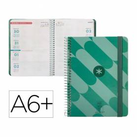 Agenda espiral antartik pattern a6+ 2025 semana vista color verde papel 80 gr - 