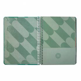 Agenda espiral antartik pattern a6+ 2025 semana vista color verde papel 80 gr - 