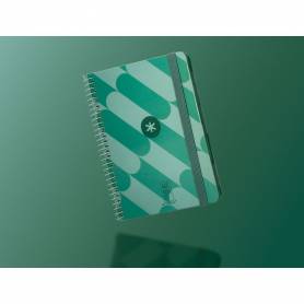 Agenda espiral antartik pattern a6+ 2025 semana vista color verde papel 80 gr - 