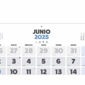 Calendario pared liderpapel clasico 2025 lomo engomado 44x32 cm papel 128 gr - 