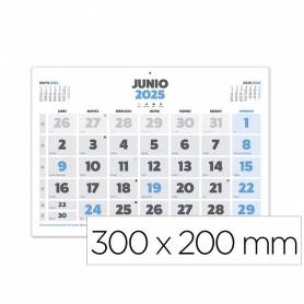 Calendario pared liderpapel clasico 2025 lomo engomado 30x20 cm papel 105 gr - 