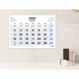 Calendario pared liderpapel clasico 2025 lomo engomado 44x32 cm papel 105 gr - 