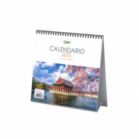 Calendario espiral triangular liderpapel de sobremesa imagenes 2025 19x19 cm papel 128 gr con pegatinas - 