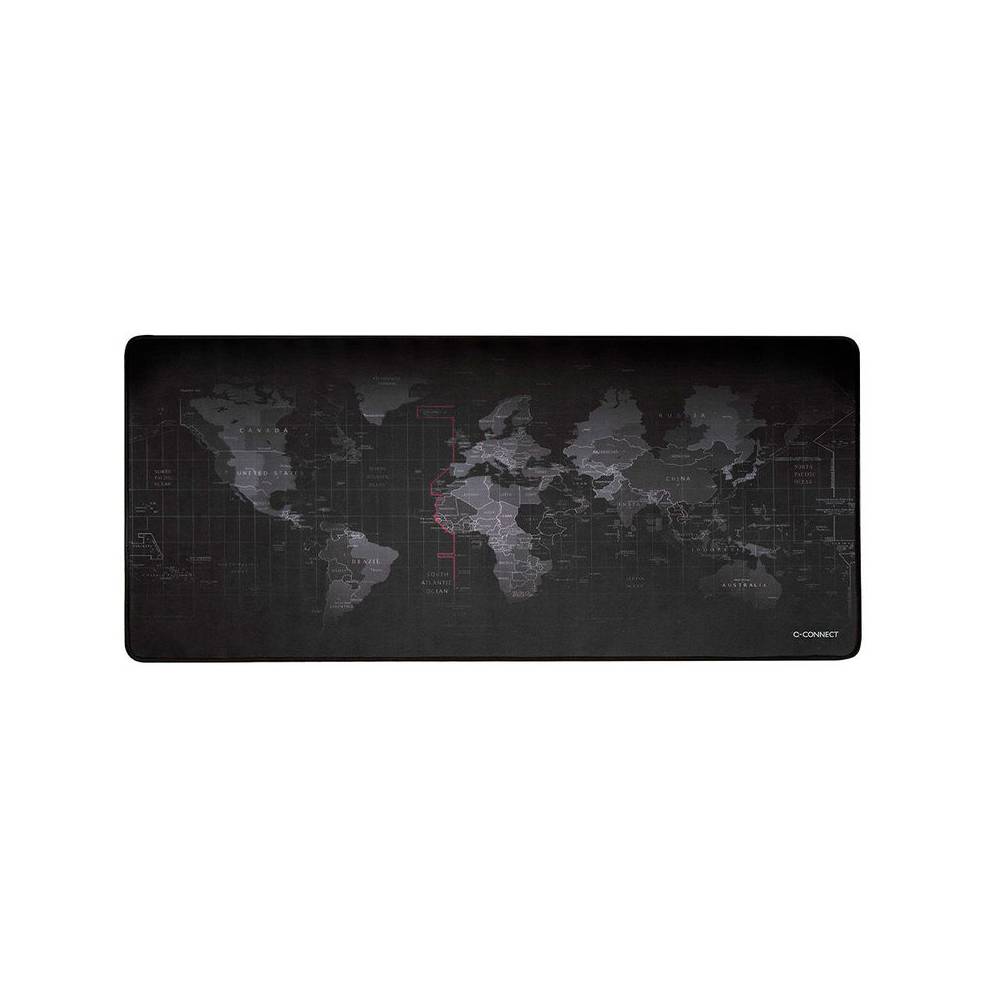 Alfombrilla para raton q-connect xxl negra con diseño mapa del mundo 900x400 mm - KF14444