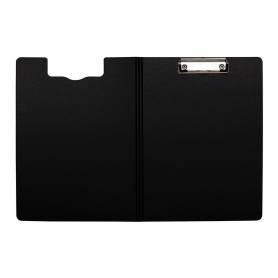 Carpeta q-connect miniclip superior din a4 plastico 50% reciclado negro grosor 2,1 mm - KF14409