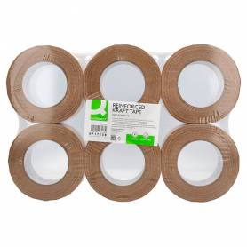 Cinta adhesiva q-connect kraft reforzado 50mt x 50 mm para embalaje - KF17138